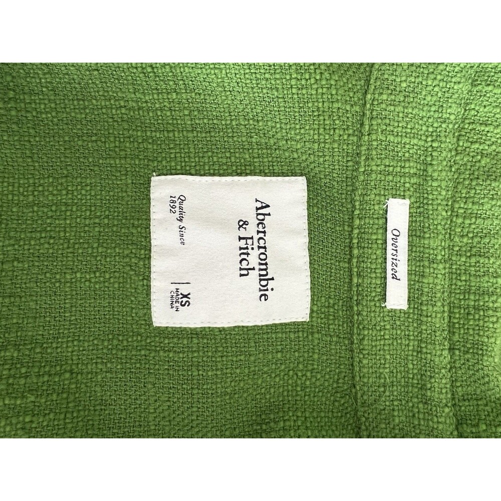 Abercrombie Bright Green Textured Button Down XS - Picture 5 of 8